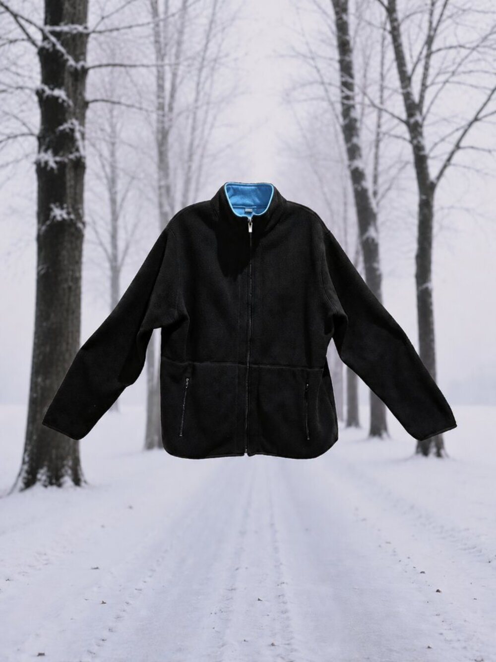Fleece Black/Turquoise Reversible Jacket